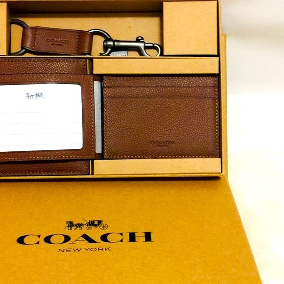 NWT Coach Men’s Brown Wallet Gift set - Picture 5 of 7